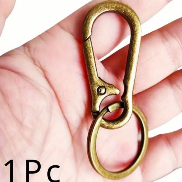 HARDWARE: 7cm Snap Hook and Split Ring Key Ring Clasp: Antique Bronze