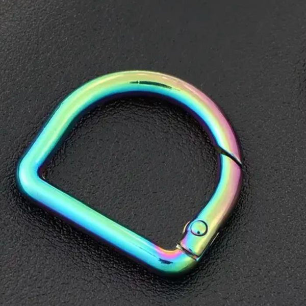 HARDWARE: 23mm SPRING D Ring: One Piece: Rainbow colour