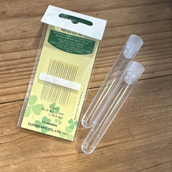 ACCESSORY: Two Test Tubes + Pack of 15 Clover Gold Eye No. 9 Needles