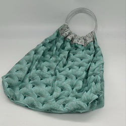 SAMPLE SALE: AG16: Reversible Round-Handled Bag | Leesa Chandler 'Melba Fan' Teal/Silver