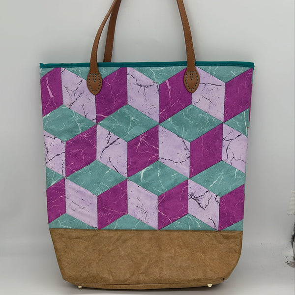 SAMPLE SALE: 26BF: Tumbling Blocks EPP Bag with Sewable Paper Base