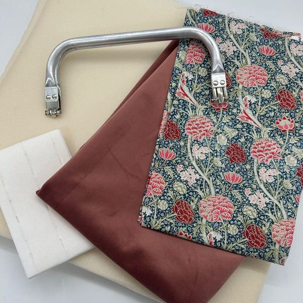 NM Designs Workshop Bundle | Month 9: 30cm Velvet Tubular Frame Bag: 'Cray' CPR018 Percale + ROSE Velvet