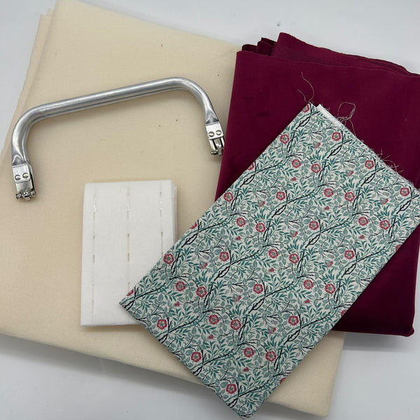 NM Designs Workshop Bundle | Month 9: 30cm Velvet Tubular Frame Bag: 'Sweet Briar' + WINE Velvet