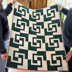 SAMPLE SALE: 26BT: Mega Metre Quilt : White and Green Batik