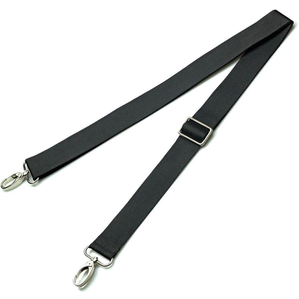 HARDWARE: Adjustable Shoulder Strap with attached 360 degree Swivel Clips: 1.5" wide: Black/Chrome