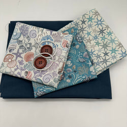 FABRIC KIT: Reversible Cathedral Window Style Cushion: Kit 5 (Airforce/Lewis & Irene)