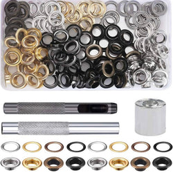 HARDWARE: Eyelet / Grommet Kit inc Tools: 10mm size, 100 sets, ASSORTED colours