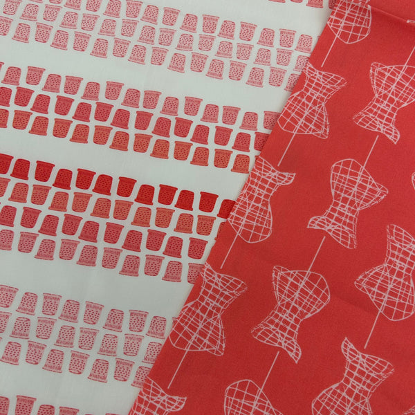 DESIGNER DUO: Art Gallery Fabrics | Sew Obsessed 'Feminine Form' SEW24904 + 'Thimble Lane' Coral SEW24905