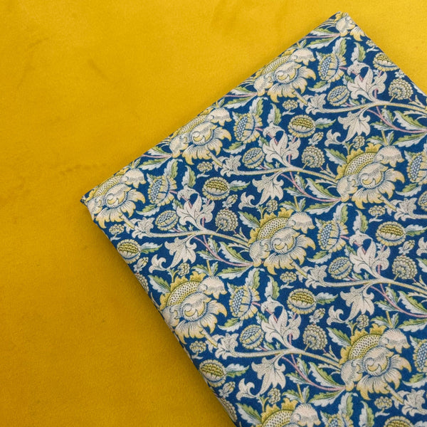 HALF METRE DUO: Chatham Glyn | Crafty Velvets 'Plain' CVP012 Ochre + Cotton Percale 'Art Nouveau' CPR019