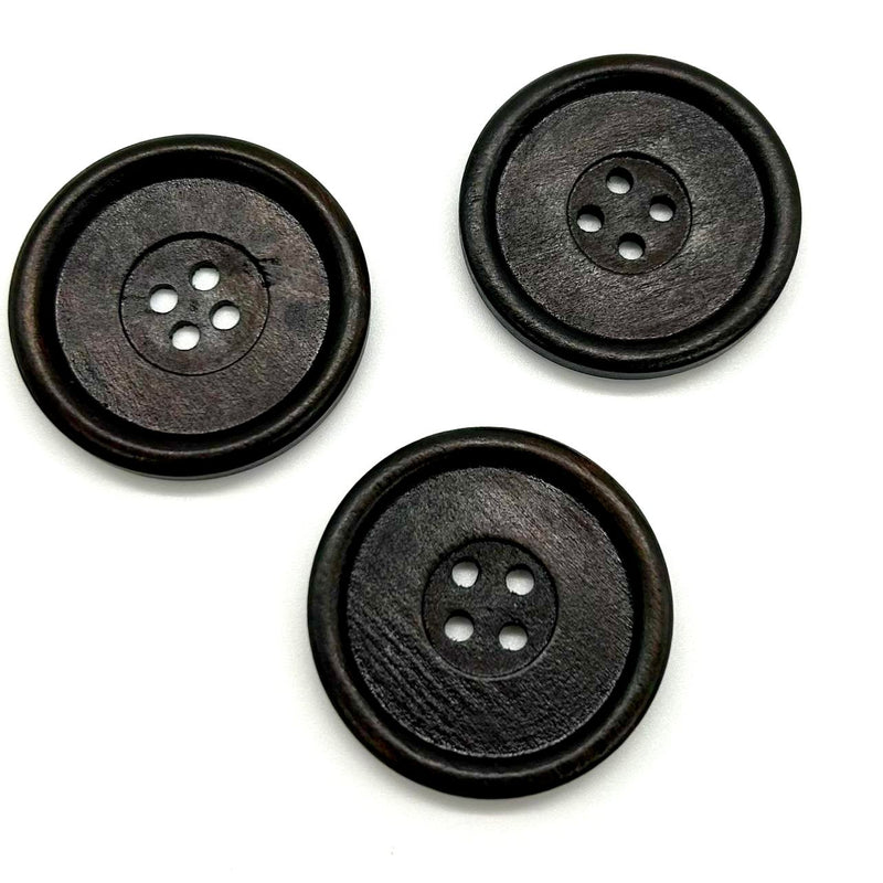 BUTTONS: Trio ideal for Natasha's Waxed Warmer: 40mm Diameter: Dark Wood