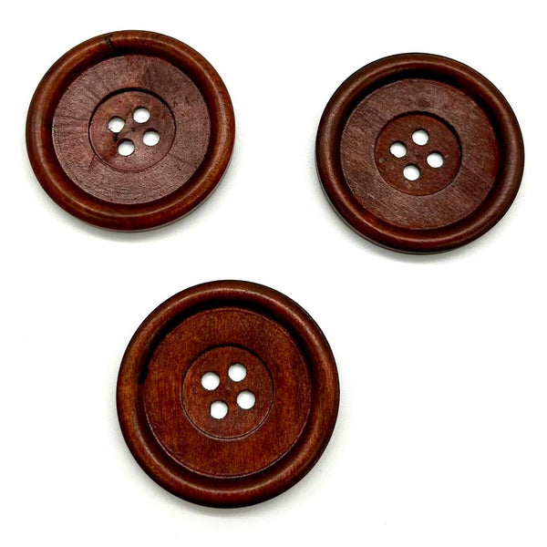 BUTTONS: Trio ideal for Natasha's Waxed Warmer: 40mm Diameter: Mahogany Effect Wood