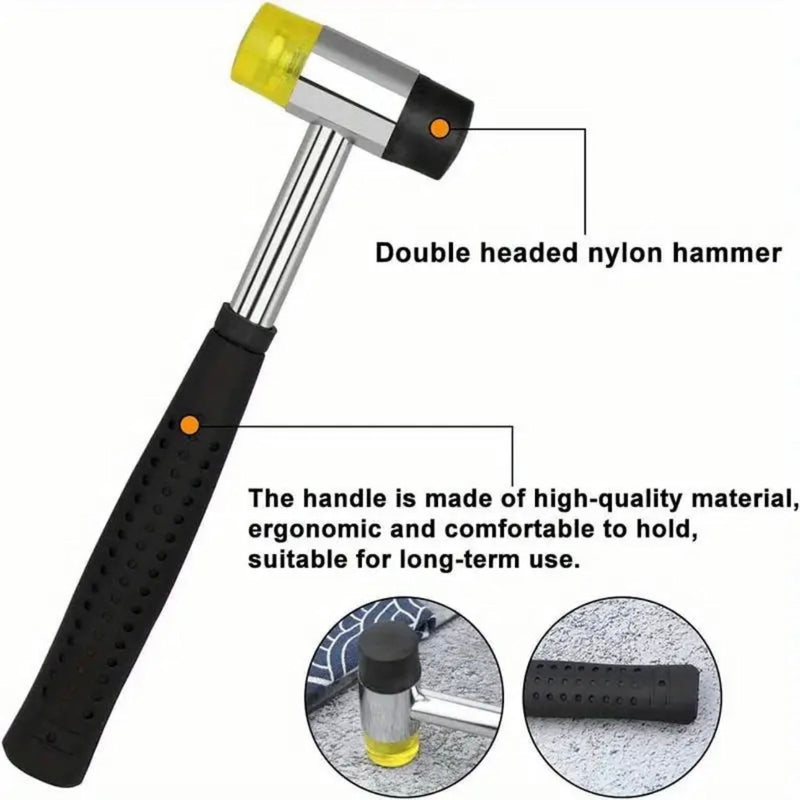 TOOLS: Double Cap Rivets Set (360 sets): 6mm + 8mm SIZES: with Punch Tools, Setter Base and Rubber Hammer