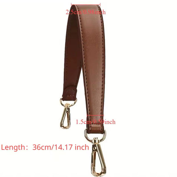 HARDWARE: ONE 36cm Faux Leather Bag Strap with Lobster Clasp Attachment: Coffee (Dark Brown)