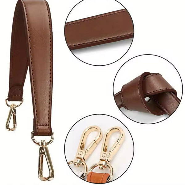 HARDWARE: ONE 46cm Faux Leather Bag Strap with Lobster Clasp Attachment: BROWN