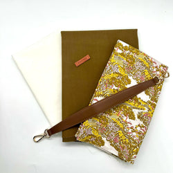 FABRIC KIT + HARDWARE: Izzie's Bag: Liberty 'Botanist's Sketch' Golden Hour 407C + 'Bonneville' in Willow Bark