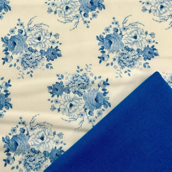 Half Metre Heaven: Tilda | Sunday Brunch Collection: 100597 'Mia' Blue + Cadet Blue