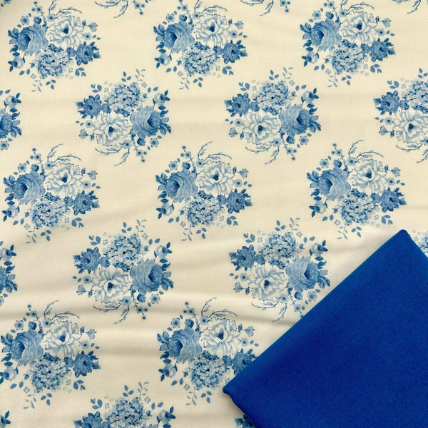 Half Metre Heaven: Tilda | Sunday Brunch Collection: 100597 'Mia' Blue + Cadet Blue