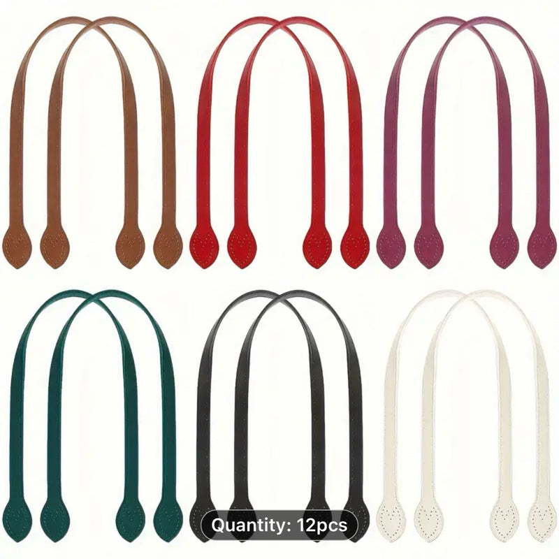 HARDWARE: Pack of 6 PAIRS of Pre-Punched Sew-In BAG HANDLES (Approx 60cm length - Curved Base)