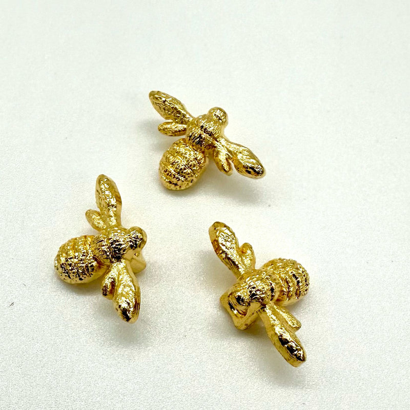 BUTTONS: Trio ideal for EPP Needle Keeps: Golden Bees