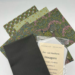 FABRIC KIT: Hexie Pocket Shopper: Tilda | Sanctuary: Graygreen/Pistachio Tones + Antique Grey Bonneville