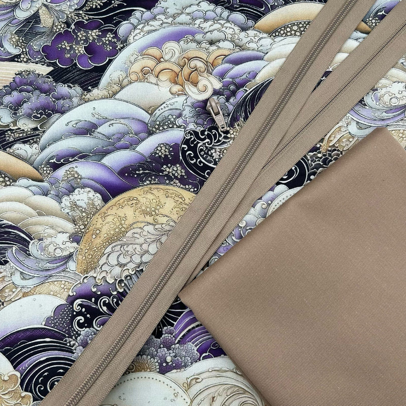 FABRIC KIT + HARDWARE: Fancy Washbag: PB Textiles | Nami 108" NAMW 5657 C Lavender + Nude Drill