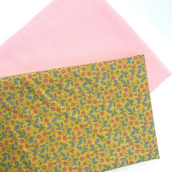 Half Metre Duo: Tilda | Sunday Brunch 'Tipsy' Yellow + PINK Winceyette Brushed Cotton