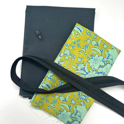 FABRIC + ZIP BUNDLE: Wire Frame Bag: Slate + Tilda | Bloomsville 'Abloom' Dijon