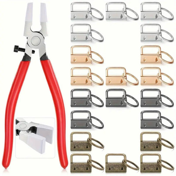 SPECIAL BUY: Key Fob Pliers + 20pcs 1" Keychain Hardware