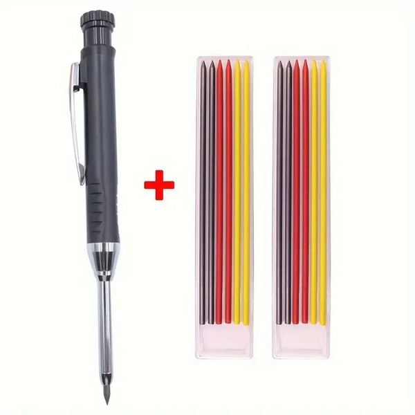 ACCESSORY: 2.8mm Mechanical Pencil Set (1 Pen + 2 Refill Boxes) for precision marking: MIXED COLOUR