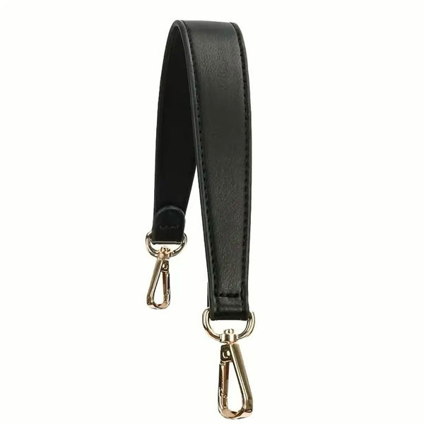 HARDWARE: ONE 46cm Faux Leather Bag Strap with Lobster Clasp Attachment: BLACK