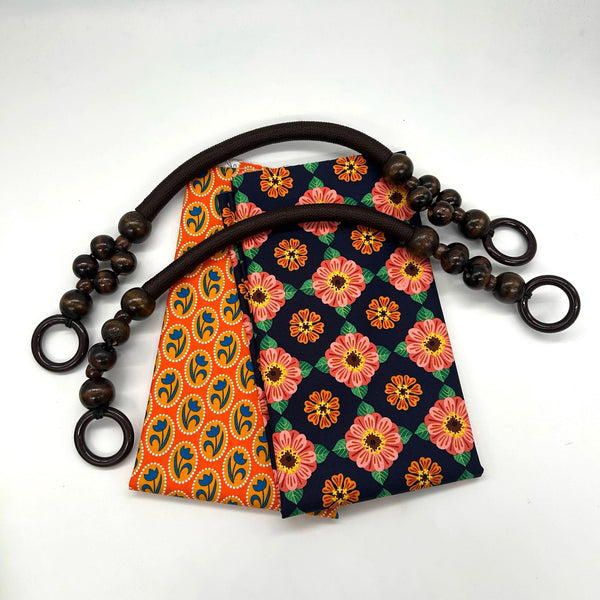 FABRIC KIT: Hippie Handle Bag: Jane Sassaman | Flower Dance 'Small Zinnia' Multi + 'Cameo' Orange option