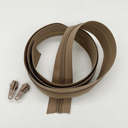 ZIP: 1 METRE of Zipper Tape + 2 Pulls: Size 5: Beige