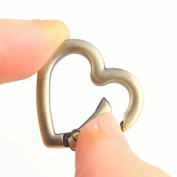 SPECIAL BUY: Five 20mm HEART SHAPE Spring Rings: Antique colour