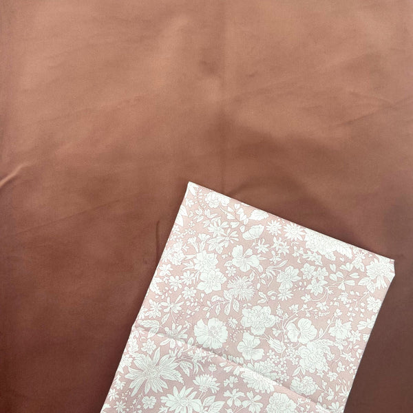 FABRIC DUO: ½m Chatham Glyn | Crafty Velvets 'Plain' CVP061 Rose + XXL FQ Liberty | Emily Blossom: 0166W7406A POWDER ROSE