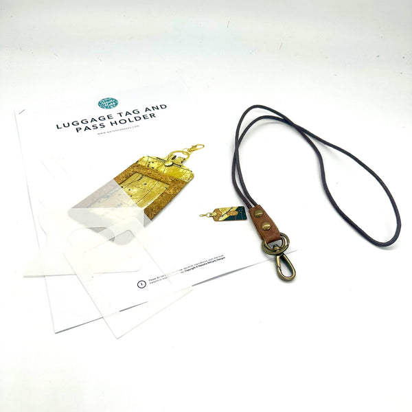 SPECIAL BUY: Cow Hide Lanyard + INSTRUCTIONS + PRECUT MYLAR TEMPLATES for the Luggage Tag and Pass Holder