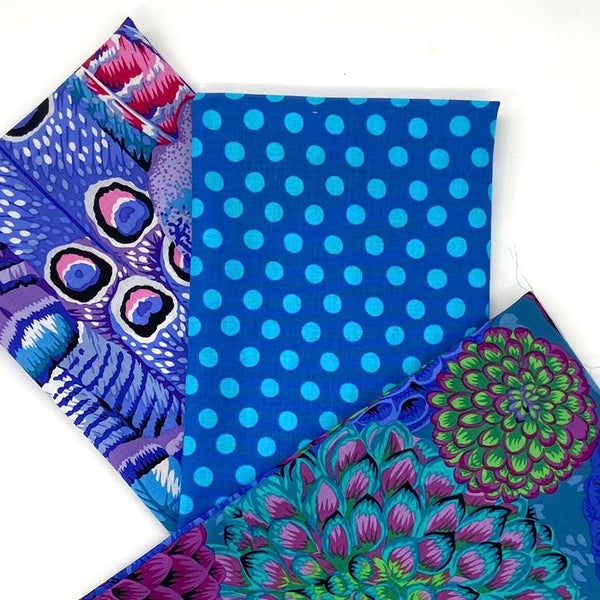 NM Designs Workshop Bundle | Month 6: Infinity Scarf: KFC 'Feathers' Cool, 'Flora' Blue + 'Spot' Sapphire