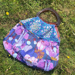 SAMPLE SALE: 26AQ: Oval Handle Bag in Anna Maria Horner fabric