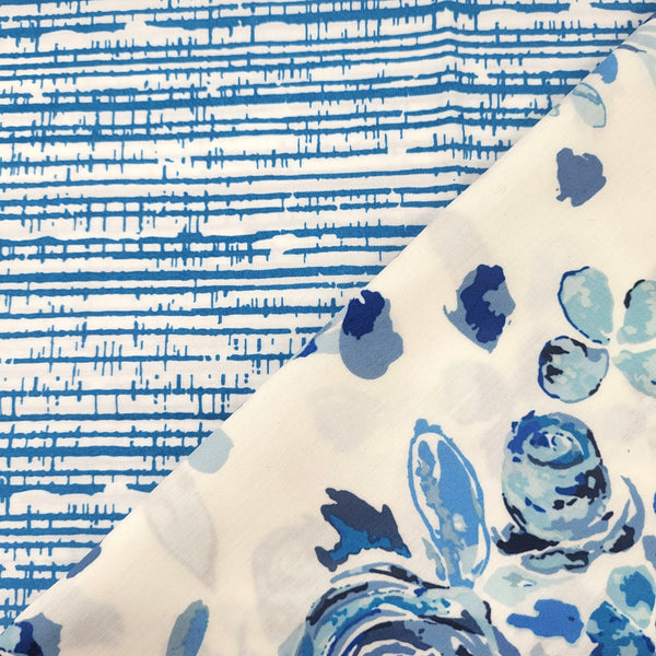 Double Designer HMH: Maureen Cracknell for Art Gallery Fabrics | True Blue 'Blurred’ Lapis TBL89501 + 'Swifting Flora' Indigo TBL89500