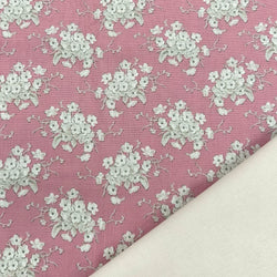 Half Metre Heaven: Tilda | Sunday Brunch Collection: 100591 'White Flower' Pink + Latte