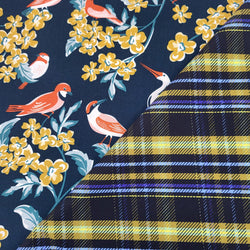 Double Designer HMH: Hang Tight Studio for Cloud9 Fabrics | Flower Garden 'Bird Watching' + Bari J for Art Gallery Fabrics | Charlotte ‘Better in Plaid' Night