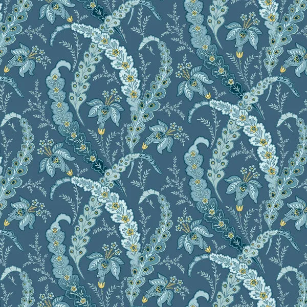 Edyta Sitar for Andover Fabrics | Beach House 'Ribbon Grass' in Blue 2/1164 B: by the 1/2m