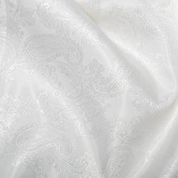 WAREHOUSE CLEARANCE: Jacquard Paisley in White: 3 METRE PRECUT