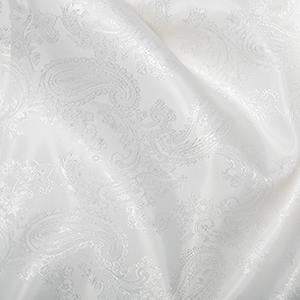 WAREHOUSE CLEARANCE: Jacquard Paisley in White: 3 METRE PRECUT