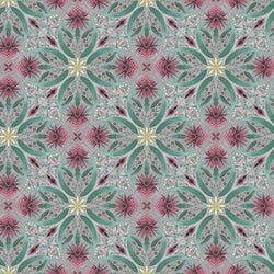 Leesa Chandler | 'Melba' Tile 0002 5 Grey Pink Silver: by the 1/2m