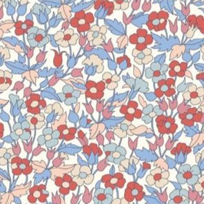 Liberty Carnaby Collection: 'Piccadilly Poppy' Blues and Reds 941B: by the ½m