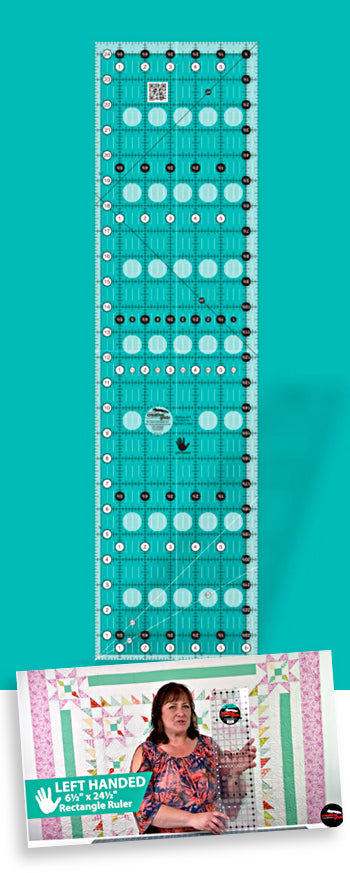 Creative Grids: CGR24LEFT LEFT-HANDED Quilting Ruler 6.5" x 24.5"