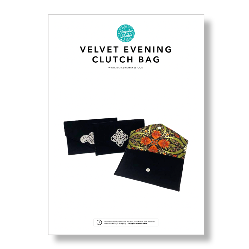 INSTRUCTIONS Velvet Evening Clutch Bag PRINTED VERSION Natasha