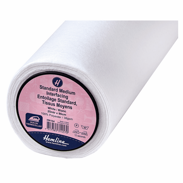 INTERFACING: Hemline HN104 Standard Medium: WHITE: By the METRE