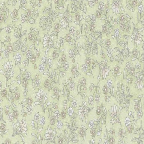 Leesa Chandler | Melba 'Small Floral' Green/Silver 0003 10: by the 1/2m